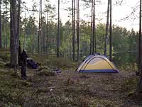 Telttapaikka Ruokkeenjärvillä